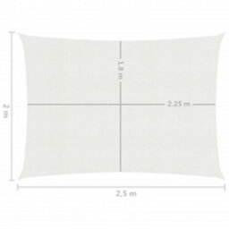 Berkfield Sunshade Sail 160 G/m2 White 2X2.5 M Hdpe - thumbnail 6