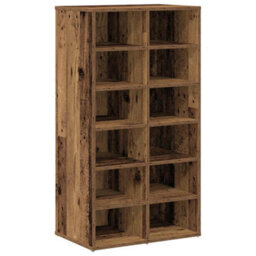 Berkfield Elegant Shoe Rack Old Wood 54X34X100.5 Cm Engineered Wood - thumbnail 1