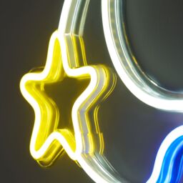 Glow Arlo Moon & Star Neon White, Yellow & Blue Plug-In Led Wall Light - thumbnail 6