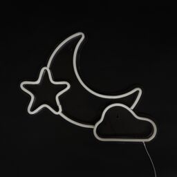Glow Arlo Moon & Star Neon White, Yellow & Blue Plug-In Led Wall Light - thumbnail 8