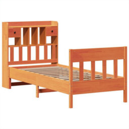 Berkfield Bed Frame Without Mattress Wax Brown 75X190 Cm Small Single Solid Wood Pine - thumbnail 3