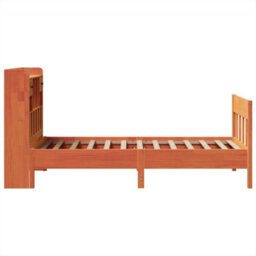 Berkfield Bed Frame Without Mattress Wax Brown 75X190 Cm Small Single Solid Wood Pine - thumbnail 7