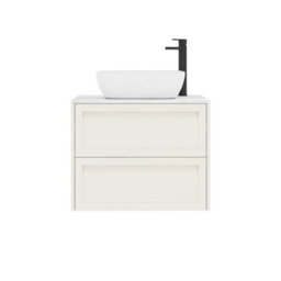 Royal Bathrooms Royal Bathroom Elmore 700mm Classic White Wall Mounted Countertop Bathroom Vanity Unit 2 Drawer With Elva Basin - thumbnail 7