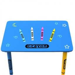 Oypla Childrens Wooden Crayon Table And Chairs Set Kids Room Furniture - thumbnail 8