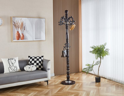 Modernique Lovella Brownthick Metal Tube Stand Tube Coat Rack With Heavy Sturday Marble Base - image 1