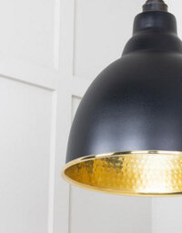 From the Anvil Hammered Brass Brindley Pendant In Elan Black - thumbnail 6