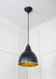 From the Anvil Hammered Brass Brindley Pendant In Elan Black - thumbnail 5