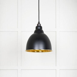From the Anvil Hammered Brass Brindley Pendant In Elan Black - thumbnail 3