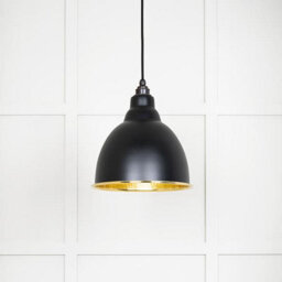 From the Anvil Hammered Brass Brindley Pendant In Elan Black - thumbnail 1