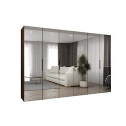 Arte Marbella Iii 300Cm Oak Walnut Full Mirror Wardrobe For Family Storage - thumbnail 2