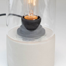 Verve Design Upton Glass Shade Concrete Cylinder E27 Industrial Table Lamp Light Office Desk Bedside Edison Led Compatible Modern - thumbnail 3