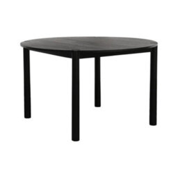 Sweeek - Round Rubberwood Dining Table Diam.120Cm Seats 4 Black - Clemence - thumbnail 2
