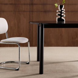 Sweeek - Round Rubberwood Dining Table Diam.120Cm Seats 4 Black - Clemence - thumbnail 6