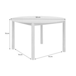 Sweeek - Round Rubberwood Dining Table Diam.120Cm Seats 4 Black - Clemence - thumbnail 5
