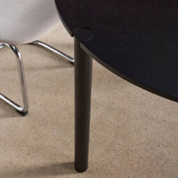 Sweeek - Round Rubberwood Dining Table Diam.120Cm Seats 4 Black - Clemence - thumbnail 8