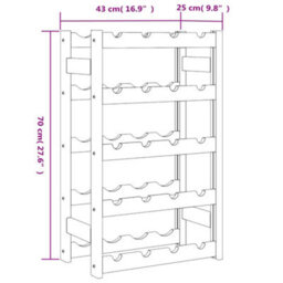Walplus Wine Rack For 20 Bottles Grey Solid Wood Pine - thumbnail 7