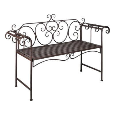 Berkfield Garden Bench 132 Cm Steel Antique Brown - image 1