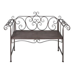 Berkfield Garden Bench 132 Cm Steel Antique Brown - thumbnail 2