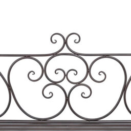 Berkfield Garden Bench 132 Cm Steel Antique Brown - thumbnail 4