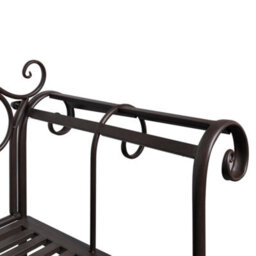 Berkfield Garden Bench 132 Cm Steel Antique Brown - thumbnail 3