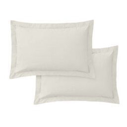 Bianca Fine Linens 200 Thread Count Cotton Percale Oxford 50X75Cm + Border Pack Of 2 Pillow Cases With Envelope Closure Cream - thumbnail 5