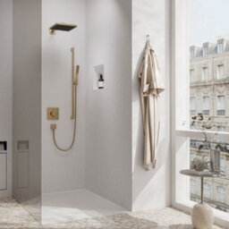Hansgrohe Addstoris Wall-Mounted Single Towel & Robe Hook, Brushed Black Matt Finish - thumbnail 6
