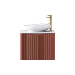 Royal Bathrooms Avenza 600mm Terracotta Clay Wall Hung Bathroom Countertop Vanity Unit 1 Drawer With Nova Basin - thumbnail 6