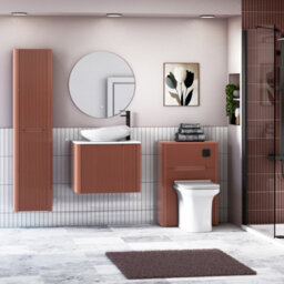 Royal Bathrooms Avenza 600mm Terracotta Clay Wall Hung Bathroom Countertop Vanity Unit 1 Drawer With Nova Basin - thumbnail 4