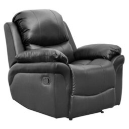 More4Homes Madison Bonded Leather Recliner Armchair Sofa Home Lounge Chair Reclining Gaming (Black) - thumbnail 2