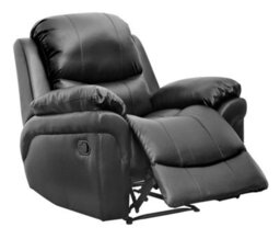 More4Homes Madison Bonded Leather Recliner Armchair Sofa Home Lounge Chair Reclining Gaming (Black) - thumbnail 1