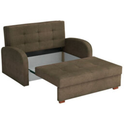 Sofa Bed Viva Gold Ii With Storage Free Standing Upholstered Back Wooden Legs Sleeping Area 133X98X85Cm Grey - thumbnail 3
