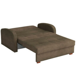 Sofa Bed Viva Gold Ii With Storage Free Standing Upholstered Back Wooden Legs Sleeping Area 133X98X85Cm Grey - thumbnail 4