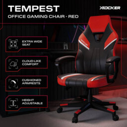X Rocker Tempest Ergonomic Pc Office Gaming Chair - Red - thumbnail 2
