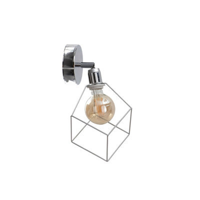 Luminosa Lighting Luminosa Ruben Wall Lamp Silver, 22Cm, 1X E27