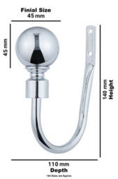 A.unique Home Plain Pair Of Round Ball Metal Holdbacks With Fittings - Nickel - thumbnail 4