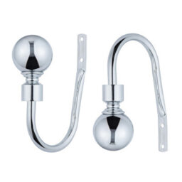 A.unique Home Plain Pair Of Round Ball Metal Holdbacks With Fittings - Nickel - thumbnail 3