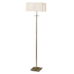Luminosa Lighting Luminosa Akira Floor Lamp 3 Light E27, Antique Brass With Cream Shade
