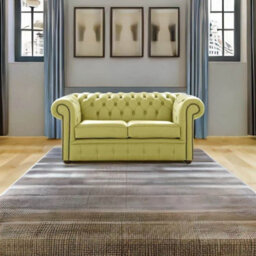 Chesterfield 2 Seater Shelly Field Green Leather Sofa Settee Bespoke In Classic Style - thumbnail 3