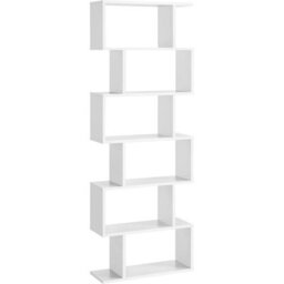 Songmics Wooden Bookcase, Cube Display Shelf And Room Divider, Freestanding Decorative Contemporary 6 Tier Storage Shelving Bookshelf Unit - thumbnail 4
