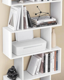 Songmics Wooden Bookcase, Cube Display Shelf And Room Divider, Freestanding Decorative Contemporary 6 Tier Storage Shelving Bookshelf Unit - thumbnail 7