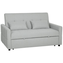 Wyld Haus Fapa Light Grey Fabric 3-Way Convertible 2-Seater Sofa Bed, Linen-Look Upholstery - thumbnail 2