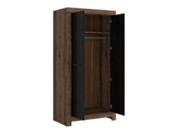 Arte Balin 98 Cm 2 Door Hinged Wardrobe Oak Monastery Oak Black - thumbnail 3