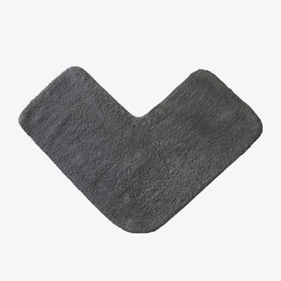 Allure Bath Fashions Corner Shower Mat 100% Cotton - Charcoal - image 1