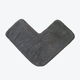 Allure Bath Fashions Corner Shower Mat 100% Cotton - Charcoal