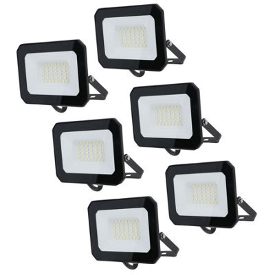 AB Tools 30 Watt Led Mini Floodlight Garden Lighting 2400 Lumens Ip65 + Bracket 6Pc - image 1