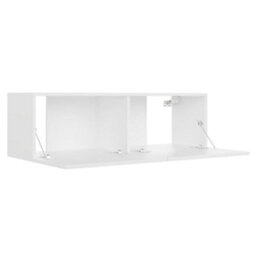 Walplus White Tv Cabinet 100X30X30 Cm Engineered Wood Media Console - thumbnail 5