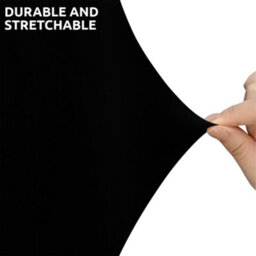 Neel Blue 8Ft Tight Fitted Tablecloth, Rectangle Spandex Patio Table Cover, Black, Pack Of 2 - thumbnail 3