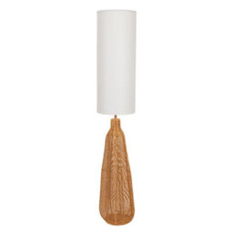 Valuelights Una White Tall Lamp Shade Natural Rattan Midi Floor Lamp - thumbnail 2