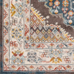 Livabliss Ankara-Vintage Brown Blue Cream Traditional Boho Living Dining Bedroom Rug 120 X 170 Cm Easy Care, Non Shedding - thumbnail 7