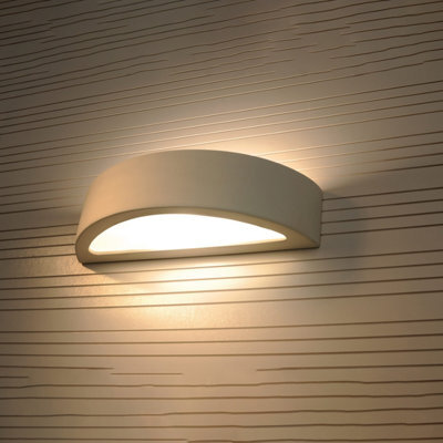 Luminosa Lighting Luminosa 1 Light Ceramic Flush Wall Light White, E27 - image 1